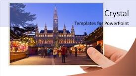  Presentation with compensation management hand marker - Beautiful theme featuring photo isolated on white background backdrop and a light blue colored foreground