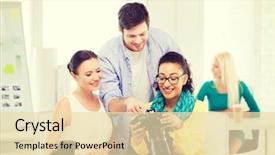  Presentation with education - Beautiful slide deck featuring photo journalism - business education photography office backdrop and a lemonade colored foreground