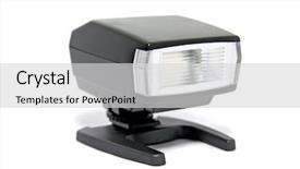  Presentation with aging - PPT theme having photo light bulb black - aging flash on white background background and a light gray colored foreground