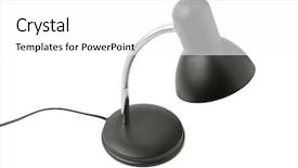  Presentation with reading labels - PPT layouts with photo light bulb black - reading lamp isolated on white background and a  colored foreground