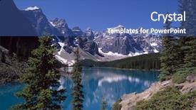  Presentation with mountain - Audience pleasing theme consisting of photo mountain - landscape details backdrop and a ocean colored foreground