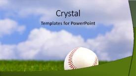  Presentation with grass - Audience pleasing slides consisting of photo of a baseball backdrop and a light blue colored foreground