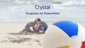  Presentation with beach ball - Audience pleasing slides consisting of baby rainbow - photo of a beach ball backdrop and a sky blue colored foreground