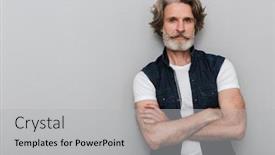  Presentation with photo - Presentation consisting of photo-of-a-bearded-concentrated background and a light gray colored foreground