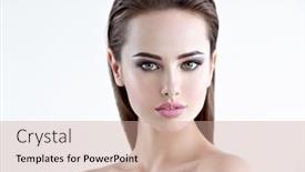  Presentation with beautiful skin - Colorful theme enhanced with white skin care concept backdrop and a coral colored foreground