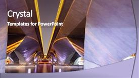  Presentation with blue abstract wavy lines - PPT theme with photo of a bridge line background and a tawny brown colored foreground