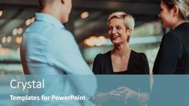  Presentation with ideas - Theme with photo-of-a-business-team background and a teal colored foreground