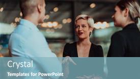  Presentation with ideas - PPT layouts having photo-of-a-business-team background and a light blue colored foreground