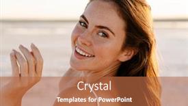  Presentation with cheerful stylish city girl using - Audience pleasing presentation design consisting of photo-of-a-cheerful-young backdrop and a red colored foreground