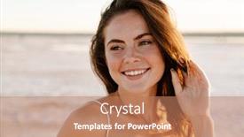  Presentation with pretty girl - Presentation consisting of photo-of-a-cheerful-young background and a coral colored foreground