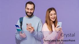  Presentation with purple wall - Theme featuring photo-of-a-cheery-happy background and a light blue colored foreground