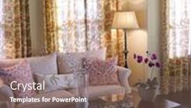  Presentation with classy - Presentation design having photo of a classy living room background and a coral colored foreground