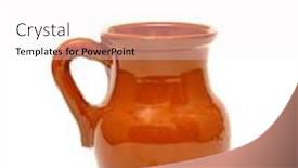  Presentation with clay - Presentation design having traditional ceramic jugs decorative - photo of a clay jug background and a white colored foreground