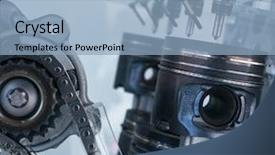  Presentation with engine - Slides with photo of a clean engine background and a light blue colored foreground