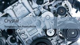  Presentation with engine - PPT layouts consisting of photo of a clean engine background and a light blue colored foreground