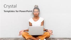  Presentation with keep calm - Slide deck featuring photo-of-a-concentrated-young background and a white colored foreground