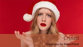  Presentation with lipstick - Slide deck consisting of photo-of-a-confused-caucasian background and a red colored foreground