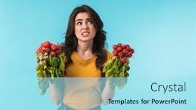  Presentation with sad girl - Audience pleasing PPT theme consisting of photo-of-a-confused-sad backdrop and a arctic colored foreground