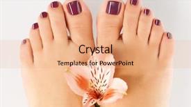  Presentation with feet - Slide deck with photo of a female feet background and a coral colored foreground