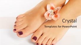  Presentation with feet - PPT layouts having photo of a female feet background and a coral colored foreground