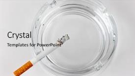  Presentation with cigarette - Slide set featuring photo of a glass ashtray background and a light gray colored foreground