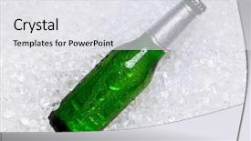  Presentation with glass bottle packaging - Theme having photo of a green glass background and a white colored foreground