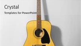  Presentation with guitar - Presentation theme having photo of a guitar leaning against the wall background and a white colored foreground