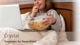  Presentation with optimistic - Amazing presentation having photo-of-a-happy-optimistic backdrop and a soft green colored foreground