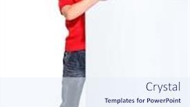  Presentation with look - Beautiful PPT theme featuring photo-of-a-happy-smiling backdrop and a sky blue colored foreground