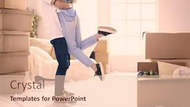  Presentation with young happy couple - Slide deck featuring photo-of-a-happy-young background and a lemonade colored foreground