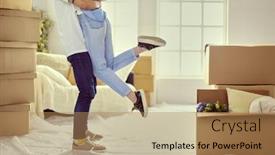  Presentation with young happy couple - Amazing theme having photo-of-a-happy-young backdrop and a coral colored foreground