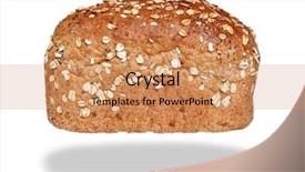  Presentation with bread - Presentation having photo of a loaf of wholemeal bread covered in oats isolated on a white background with floating shadow background and a coral colored foreground