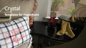  Presentation with music - Slide deck with photo of a music themed background and a coral colored foreground