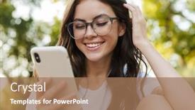  Presentation with green nature - Slide deck consisting of nature green park using background and a coral colored foreground