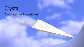 Presentation with air - Audience pleasing slides consisting of photo of a paper airplane in the air backdrop and a light blue colored foreground