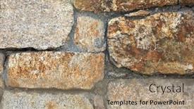  Presentation with stacked stone wall - Cool new PPT layouts with photo-of-a-plain-stone backdrop and a coral colored foreground