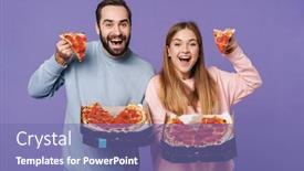  Presentation with purple wall - Beautiful PPT theme featuring photo-of-a-positive-emotional backdrop and a violet colored foreground