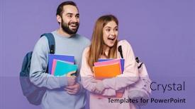  Presentation with purple wall - Theme enhanced with photo-of-a-positive-happy background and a violet colored foreground