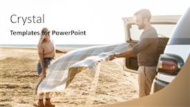  Presentation with beach litter - Slide deck featuring photo-of-a-positive-young background and a white colored foreground