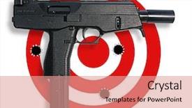  Presentation with gun - Slides featuring photo of a real gun background and a coral colored foreground