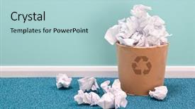  Presentation with waste - Slide deck enhanced with photo of a recycling waste background and a light blue colored foreground