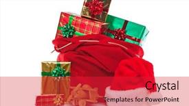  Presentation with santa - PPT layouts featuring photo of a red santa background and a red colored foreground