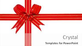  Presentation with red gold white - Audience pleasing PPT theme consisting of photo of a red and gold ribbon tied in a bow isolated on a white background with clipping path ideal for gift themes backdrop and a white colored foreground