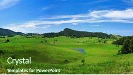  Presentation with clear sunny day rural landscape - Theme consisting of photo of a rural landscape background and a  colored foreground