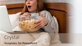  Presentation with photo - Cool new presentation design with photo-of-a-shocked-scared backdrop and a coral colored foreground