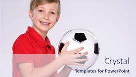  Presentation with old photo - Slide deck enhanced with photo-of-a-smiling-boy background and a sky blue colored foreground