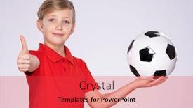  Presentation with old photo - Amazing presentation design having photo-of-a-smiling-boy backdrop and a red colored foreground