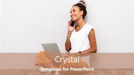  Presentation with photo - Audience pleasing PPT layouts consisting of photo-of-a-smiling-happy backdrop and a coral colored foreground