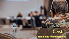  Presentation with professional training - Presentation theme consisting of photo-of-a-soldier-leading background and a tawny brown colored foreground