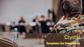  Presentation with professional training - Presentation theme featuring photo-of-a-soldier-leading background and a tawny brown colored foreground